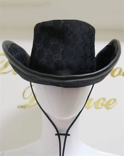 black gucci cowboy hat|gucci double chain cowboy hat.